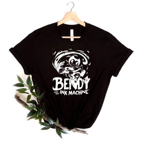 Ink Bendy Machine T Shirt Gamer Cartoon Graphic Fan Gift Retro Vintage Game Meme - Picture 1 of 5